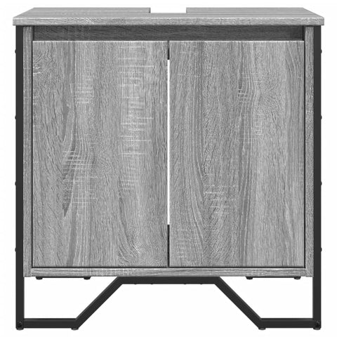 vidaXL Waschbeckenunterschrank Grau Sonoma 60x35x60 cm Holzwerkstoff