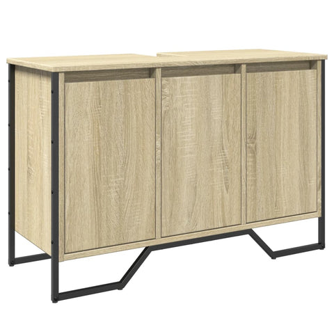 vidaXL Waschbeckenunterschrank Sonoma-Eiche 91x35x60 cm Holzwerkstoff