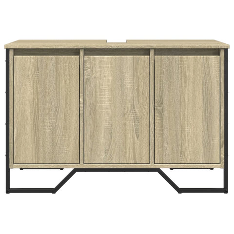 vidaXL Waschbeckenunterschrank Sonoma-Eiche 91x35x60 cm Holzwerkstoff