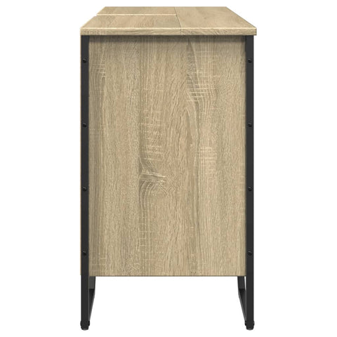 vidaXL Waschbeckenunterschrank Sonoma-Eiche 91x35x60 cm Holzwerkstoff