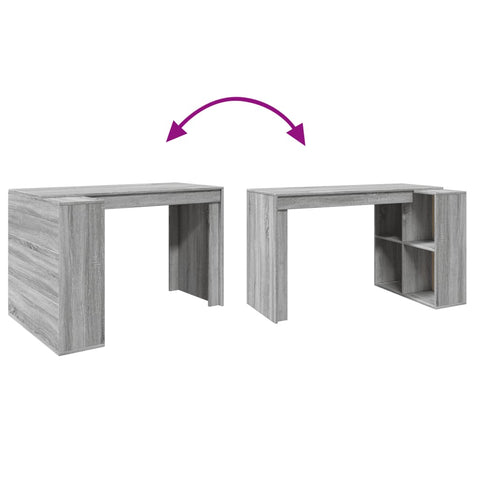 vidaXL Schreibtisch Grau Sonoma 123,5x73,5x75 cm Holzwerkstoff