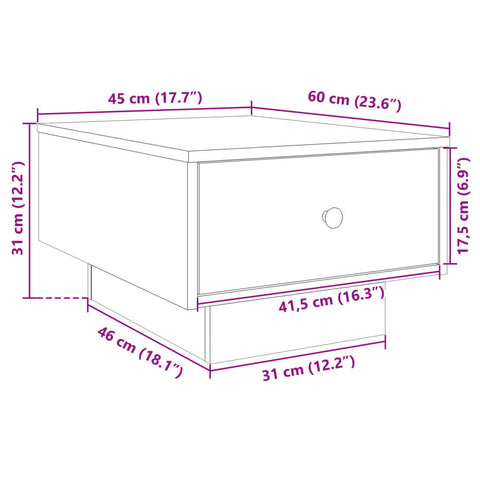 vidaXL Couchtisch Betongrau 60x45x31 cm Holzwerkstoff