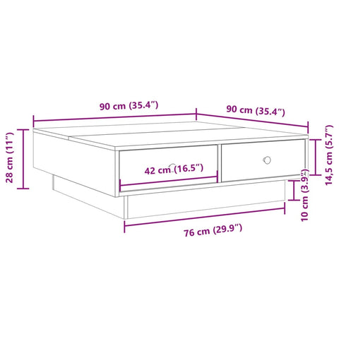 vidaXL Couchtisch Weiß 90x90x28 cm Holzwerkstoff