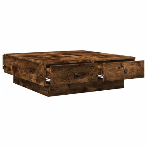 vidaXL Couchtisch Räuchereiche 90x90x28 cm Holzwerkstoff