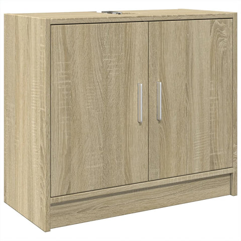 vidaXL Waschbeckenunterschrank Sonoma-Eiche 63x29x55 cm Holzwerkstoff