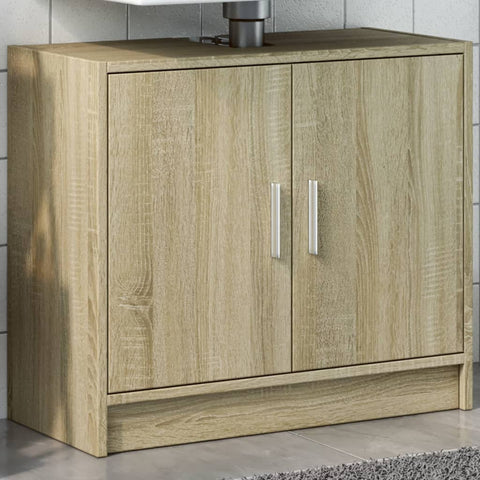 vidaXL Waschbeckenunterschrank Sonoma-Eiche 63x29x55 cm Holzwerkstoff