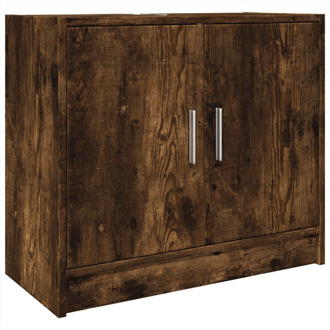 vidaXL Waschbeckenschrank Räuchereiche 63x29x55 cm Holzwerkstoff