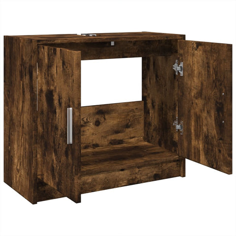 vidaXL Waschbeckenschrank Räuchereiche 63x29x55 cm Holzwerkstoff