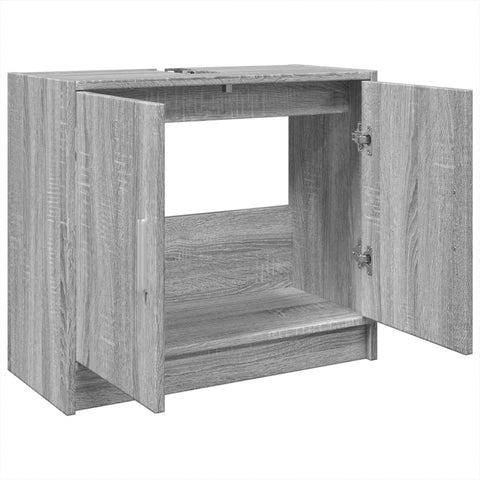 vidaXL Waschbeckenunterschrank Grau Sonoma 63x29x55 cm Holzwerkstoff