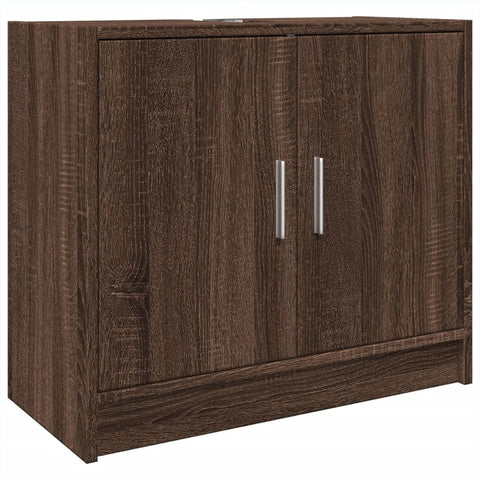 vidaXL Waschbeckenschrank Braun Eichen-Optik 63x29x55 cm Holzwerkstoff