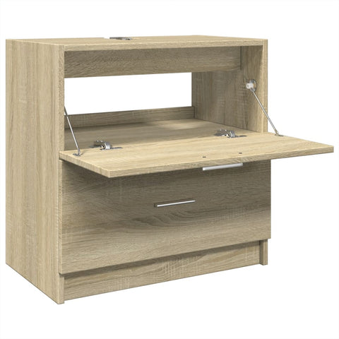 vidaXL Waschbeckenunterschrank Sonoma-Eiche 59x37x59 cm Holzwerkstoff