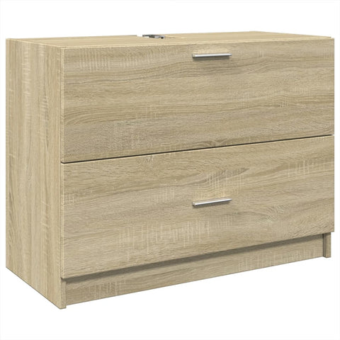 vidaXL Waschbeckenunterschrank Sonoma-Eiche 78x37x59 cm Holzwerkstoff