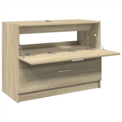 vidaXL Waschbeckenunterschrank Sonoma-Eiche 78x37x59 cm Holzwerkstoff