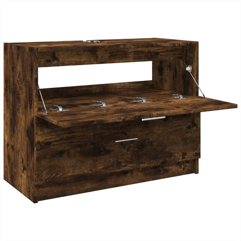 vidaXL Waschbeckenunterschrank Räuchereiche 78x37x59 cm Holzwerkstoff