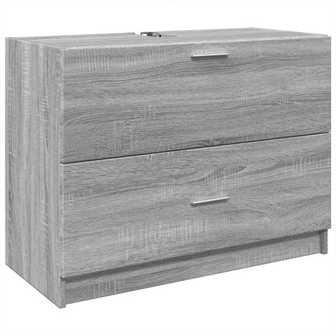 vidaXL Waschbeckenunterschrank Grau Sonoma 78x37x59 cm Holzwerkstoff