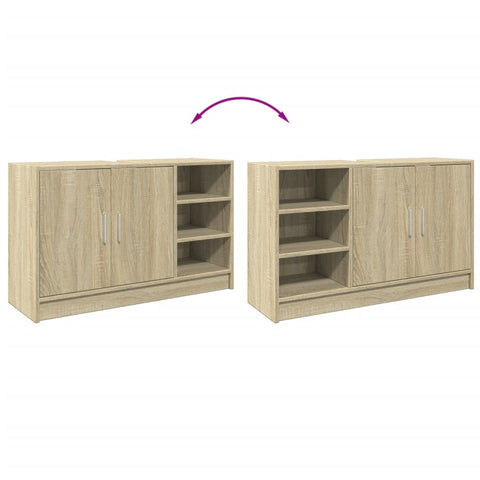 vidaXL Waschbeckenunterschrank Sonoma-Eiche 90x29x55 cm Holzwerkstoff