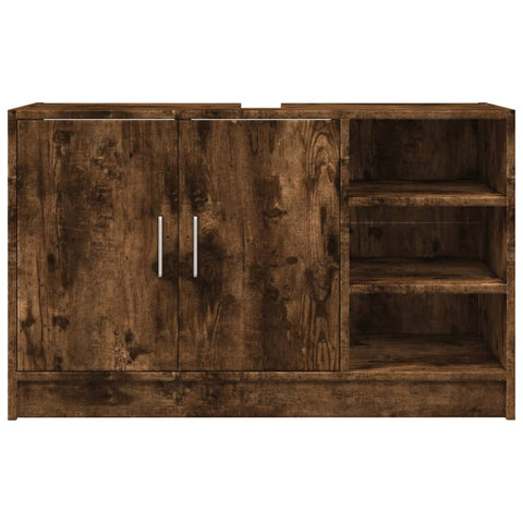 vidaXL Waschbeckenunterschrank Räuchereiche 90x29x55 cm Holzwerkstoff