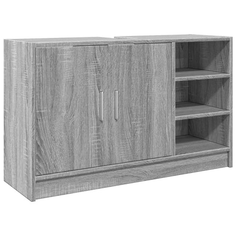 vidaXL Waschbeckenunterschrank Grau Sonoma 90x29x55 cm Holzwerkstoff