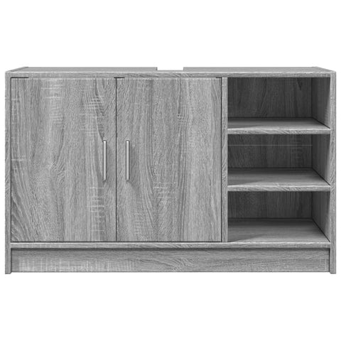 vidaXL Waschbeckenunterschrank Grau Sonoma 90x29x55 cm Holzwerkstoff