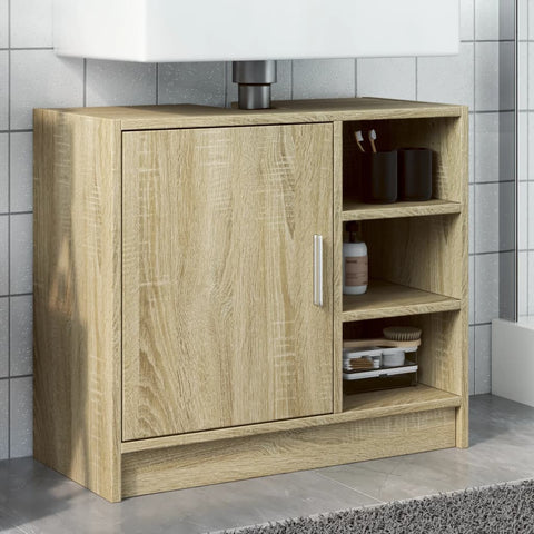 vidaXL Waschbeckenunterschrank Sonoma-Eiche 63x29x55 cm Holzwerkstoff