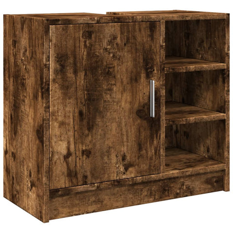 vidaXL Waschbeckenschrank Räuchereiche 63x29x55 cm Holzwerkstoff