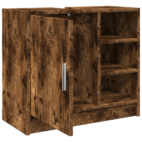 vidaXL Waschbeckenschrank Räuchereiche 63x29x55 cm Holzwerkstoff