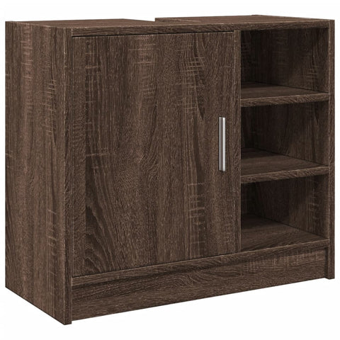 vidaXL Waschbeckenschrank Braun Eichen-Optik 63x29x55 cm Holzwerkstoff