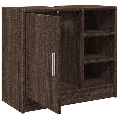 vidaXL Waschbeckenschrank Braun Eichen-Optik 63x29x55 cm Holzwerkstoff