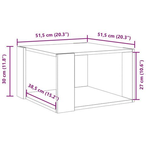 vidaXL Couchtisch Schwarz 51,5x51,5x30 cm Holzwerkstoff