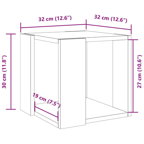 vidaXL Couchtisch Weiß 32x32x30 cm Holzwerkstoff