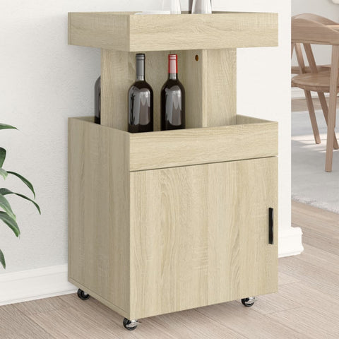 vidaXL Barwagen Sonoma-Eiche 50x41x89 cm Holzwerkstoff