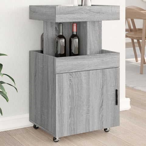 vidaXL Barwagen Grau Sonoma 50x41x89 cm Holzwerkstoff