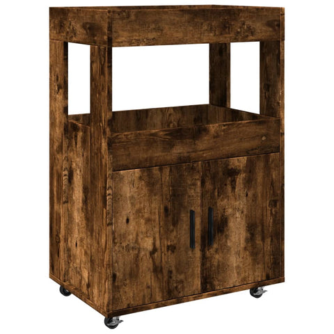 vidaXL Barwagen Räuchereiche 60x39,5x89 cm Holzwerkstoff