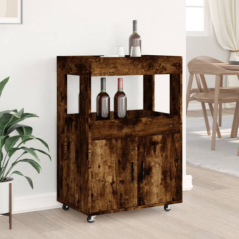 vidaXL Barwagen Räuchereiche 60x39,5x89 cm Holzwerkstoff