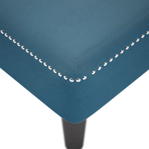 Chaiselongue mit Kissen und Rechter Armlehne Blau Samt