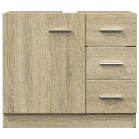 vidaXL Waschbeckenunterschrank Sonoma-Eiche 63x30x54 cm Holzwerkstoff