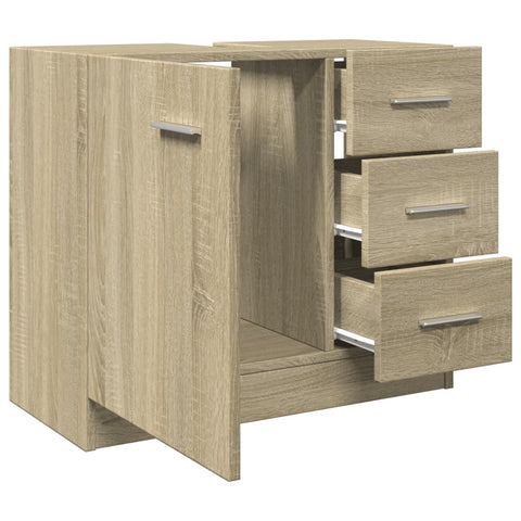 vidaXL Waschbeckenunterschrank Sonoma-Eiche 63x30x54 cm Holzwerkstoff