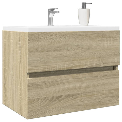 vidaXL Waschbeckenunterschrank Sonoma-Eiche 60x38,5x45cm Holzwerkstoff