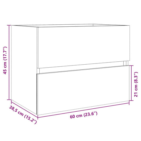 vidaXL Waschbeckenunterschrank Sonoma-Eiche 60x38,5x45cm Holzwerkstoff