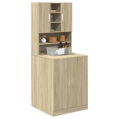 hocami - Waschmaschinenschrank Sonoma-Eiche 70,5x24x90 cm - waschmaschinenschrank-sonoma-eiche-70-5x24x90-cm - 