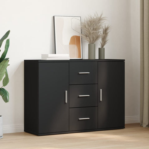 vidaXL Sideboard Schwarz 90,5x29,5x65 cm Holzwerkstoff