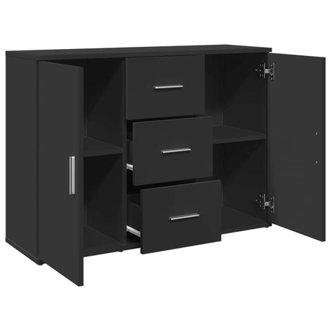 vidaXL Sideboard Schwarz 90,5x29,5x65 cm Holzwerkstoff