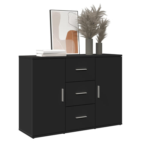 vidaXL Sideboard Schwarz 90,5x29,5x65 cm Holzwerkstoff