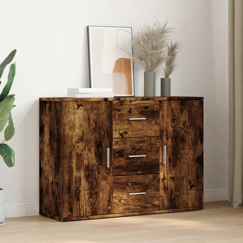 vidaXL Sideboard Räuchereiche 90,5x29,5x65 cm Holzwerkstoff