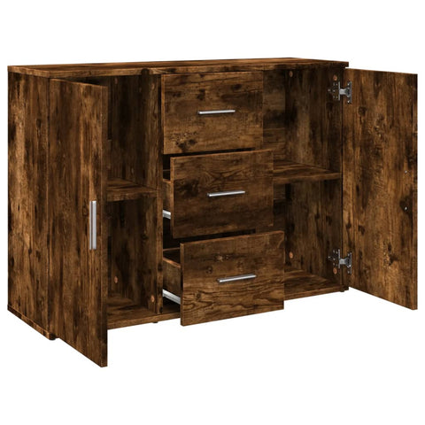 vidaXL Sideboard Räuchereiche 90,5x29,5x65 cm Holzwerkstoff