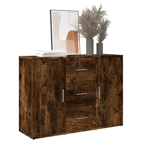 vidaXL Sideboard Räuchereiche 90,5x29,5x65 cm Holzwerkstoff