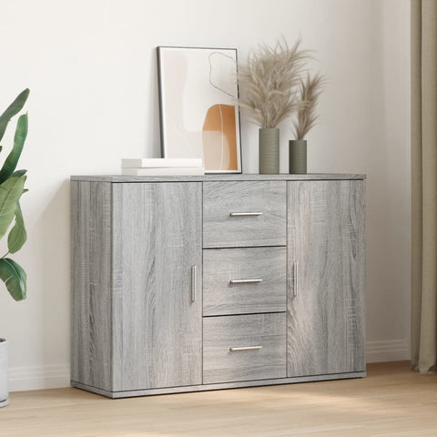 vidaXL Sideboard Grau Sonoma 90,5x29,5x65 cm Holzwerkstoff