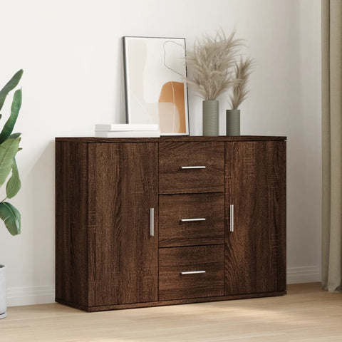 vidaXL Sideboard Braun Eichen-Optik 90,5x29,5x65 cm Holzwerkstoff