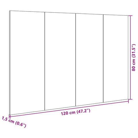 vidaXL Kopfteil mit Nachttischen Schwarz 120 cm Holzwerkstoff