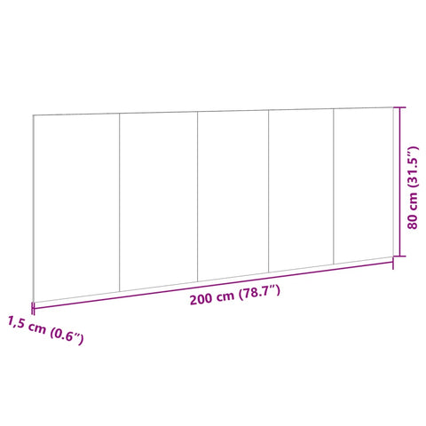 vidaXL Kopfteil mit Nachttischen Grau Sonoma 200 cm Holzwerkstoff